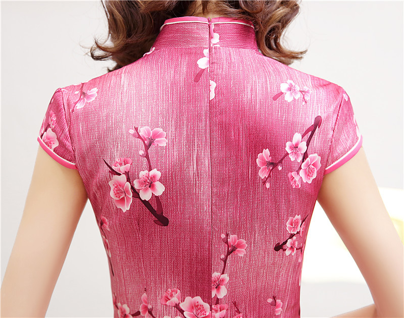 syk梅花红19161长款旗袍2020新款日常旗袍