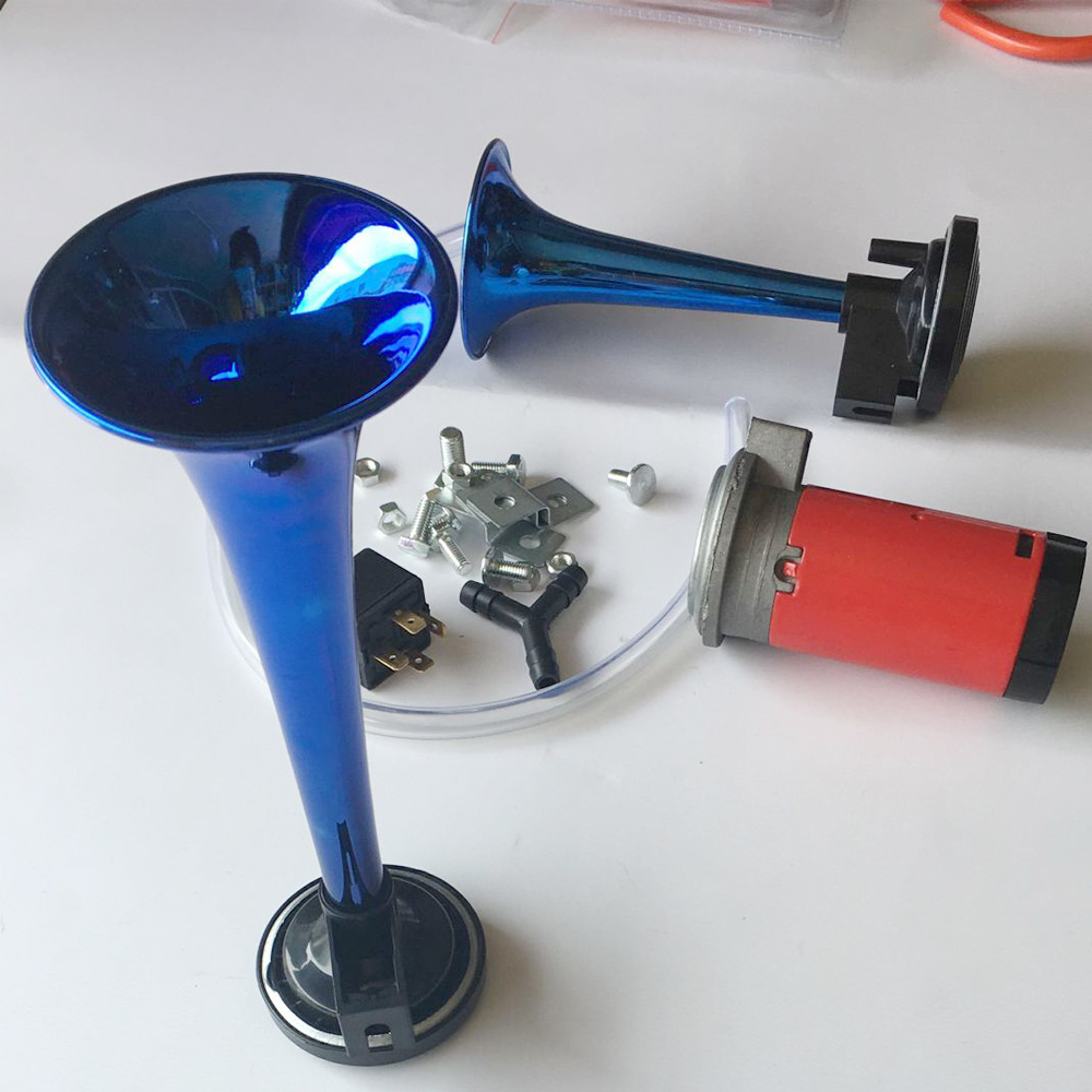 12v 蓝色 双管汽车气喇叭 178db 带压缩泵改装喇叭 汽笛喇叭