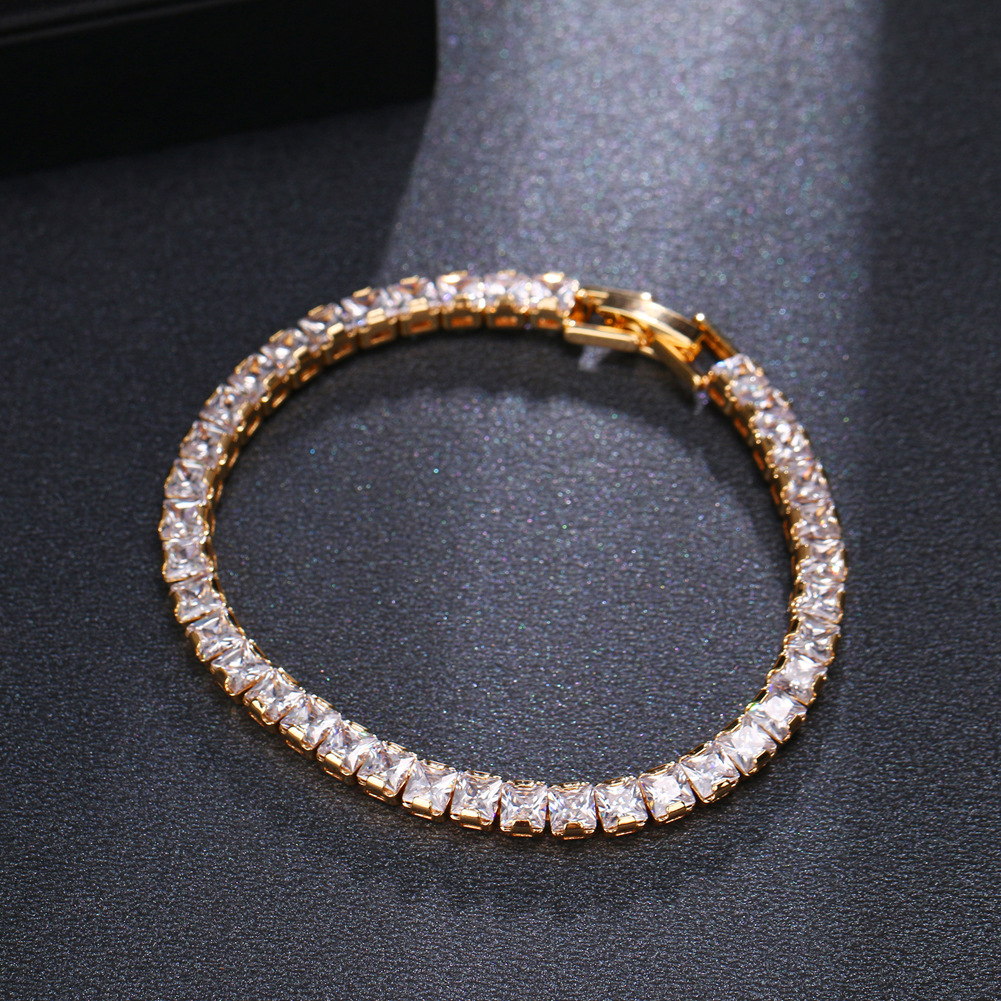 韩版爪链镶锆金手链 时尚女生精致简约韩版活动爪链人工宝石手链