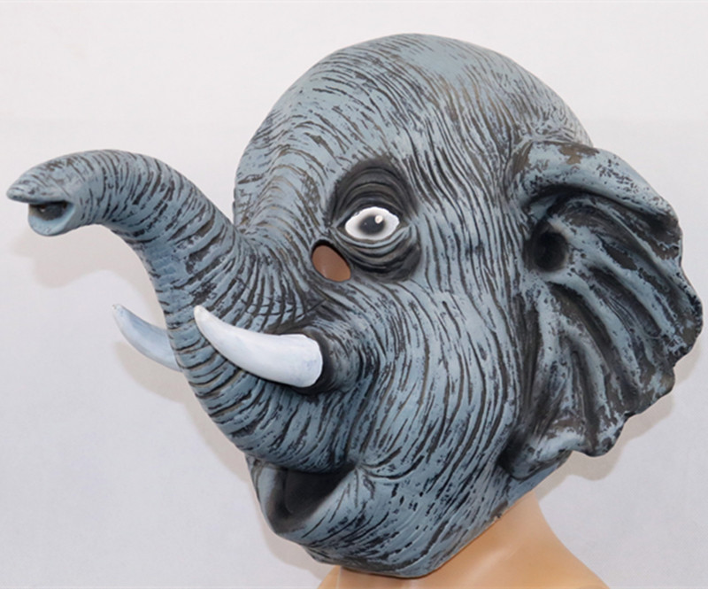 厂家直销大象面具头套万圣节化妆舞会派对动物表演搞笑大象面具