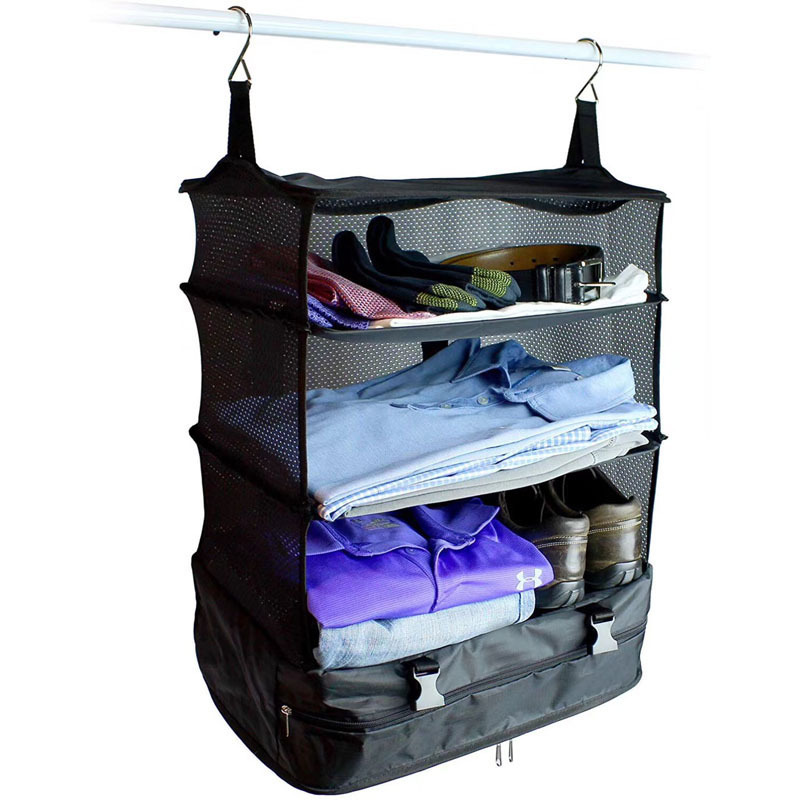 TV Household Supplies Foreign Trade New Multi-Functional Clothing Travel Storage Three-Layer Hanging Bag Travel Storage Bag