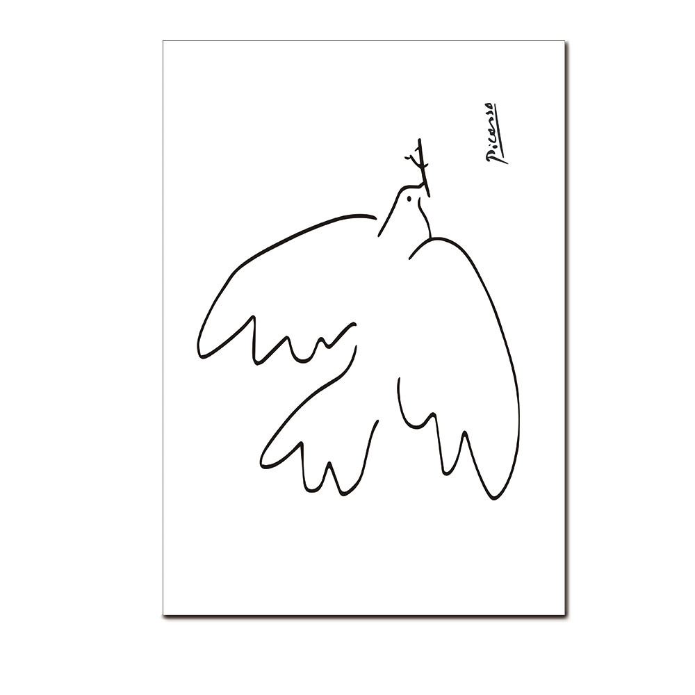 lovespace现代简约毕加索抽象动物艺术油画背景墙帆布装饰画芯厂