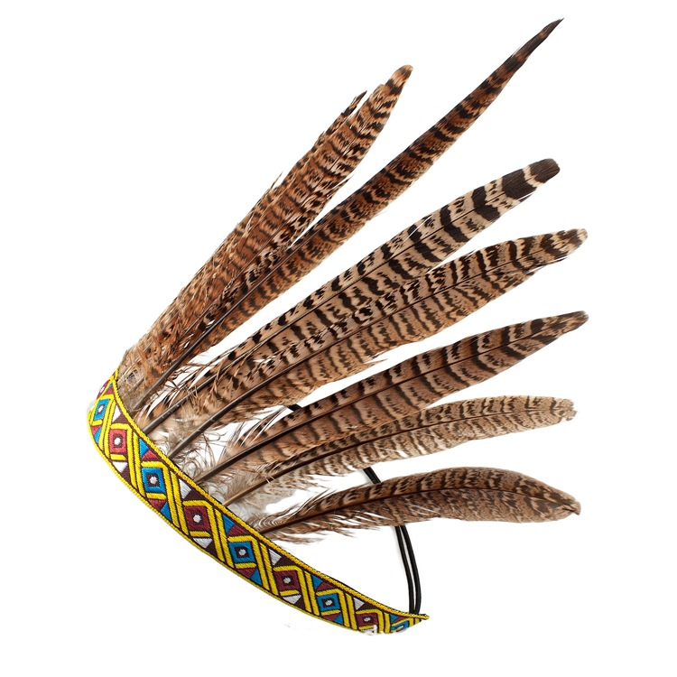 夸张羽毛发箍印第安霍瓦纳民族头饰野人发饰非洲部落羽毛饰品