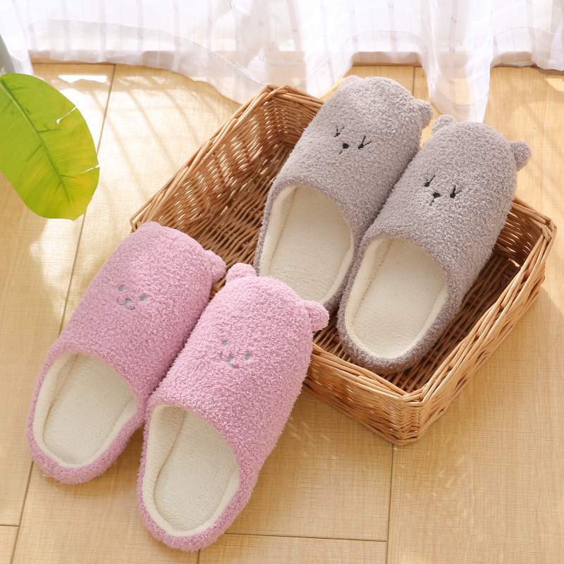 Soft Bottoming Cute Bear Home Non-slip Silent Slippers