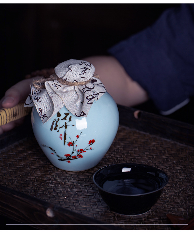 陶瓷酒瓶古风的空酒瓶1/2/3/5/10斤家用白酒装密封存酒坛子小酒壶