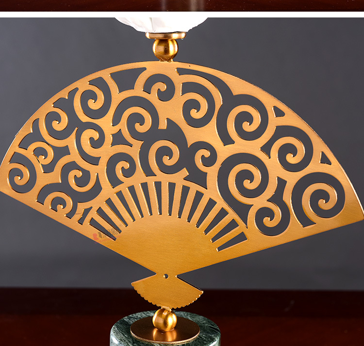 厂家直销批发轻奢精致创意扇形 铁艺家居饰品摆件 绿色大理石底座