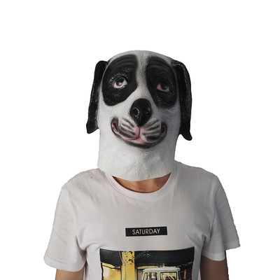 斜眼狗面具 逼真万圣节派对全头面具 cos表演动物头套 工厂直销