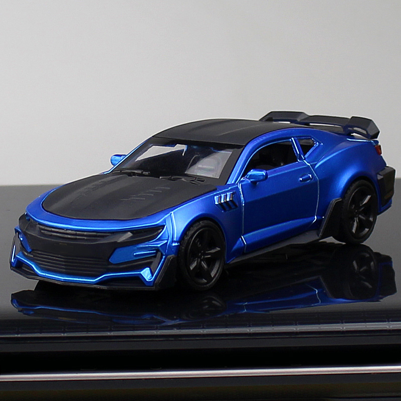 合金车模大黄蜂电光蓝左视图