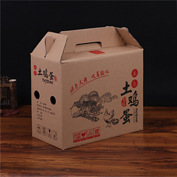 定制土鸡蛋手提礼品包装盒手提纸盒通用牛皮纸瓦楞纸箱送礼鸡蛋盒