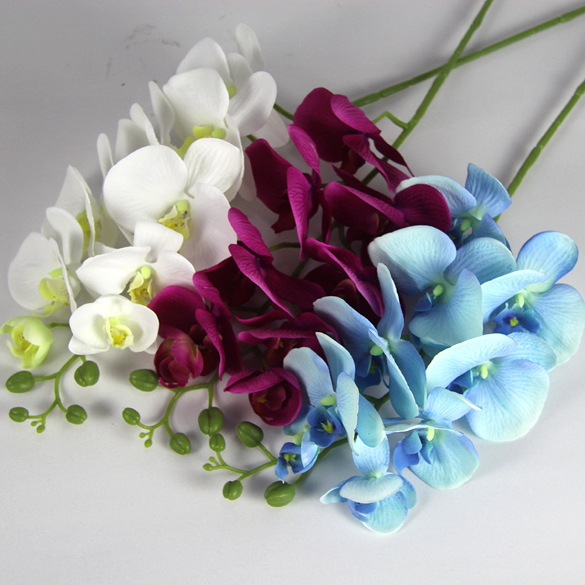 厂家供应婚庆人造花a9头蝴蝶兰 装饰绢花 假花 手工花 厂家供应
