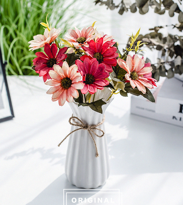 10头波斯菊仿真假花太阳花花束客厅摆设插花绢花婚礼花装饰雏菊花