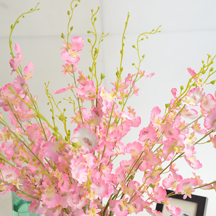 跨境仿真高仿3叉多色跳舞兰 假花绢花兰花文心兰客厅装饰落地娟花