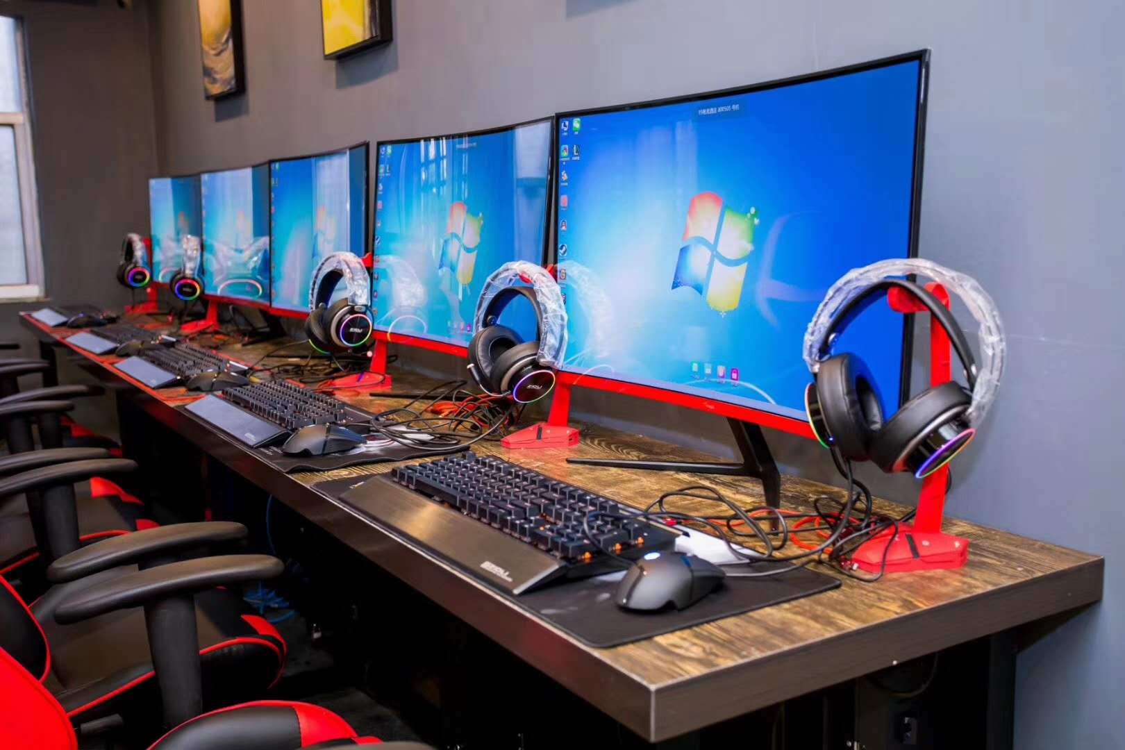 无线呼叫器 网吧电脑桌面开关 理线器耳机支架红色订制款厂家直销