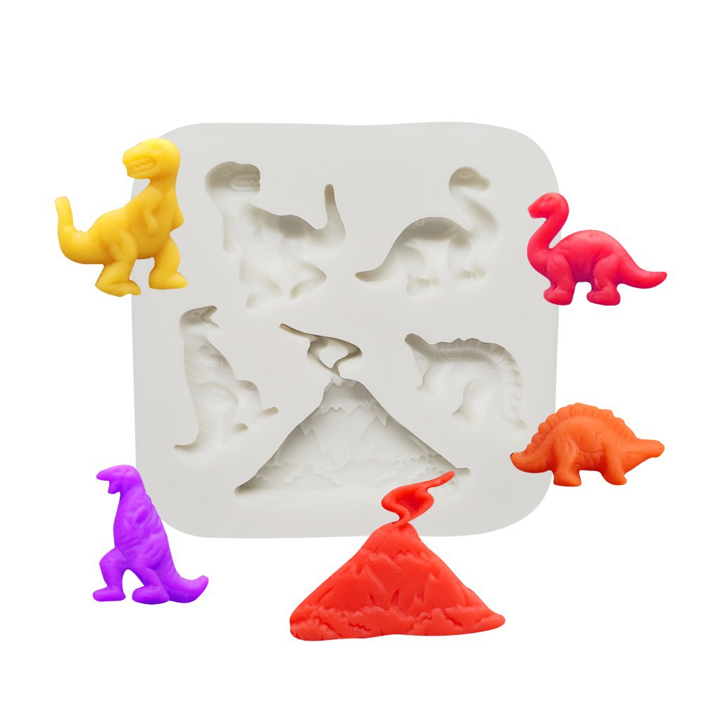 卡通恐龙模具巧克力模具烘焙模具蛋糕模具dinosaur silicone mold