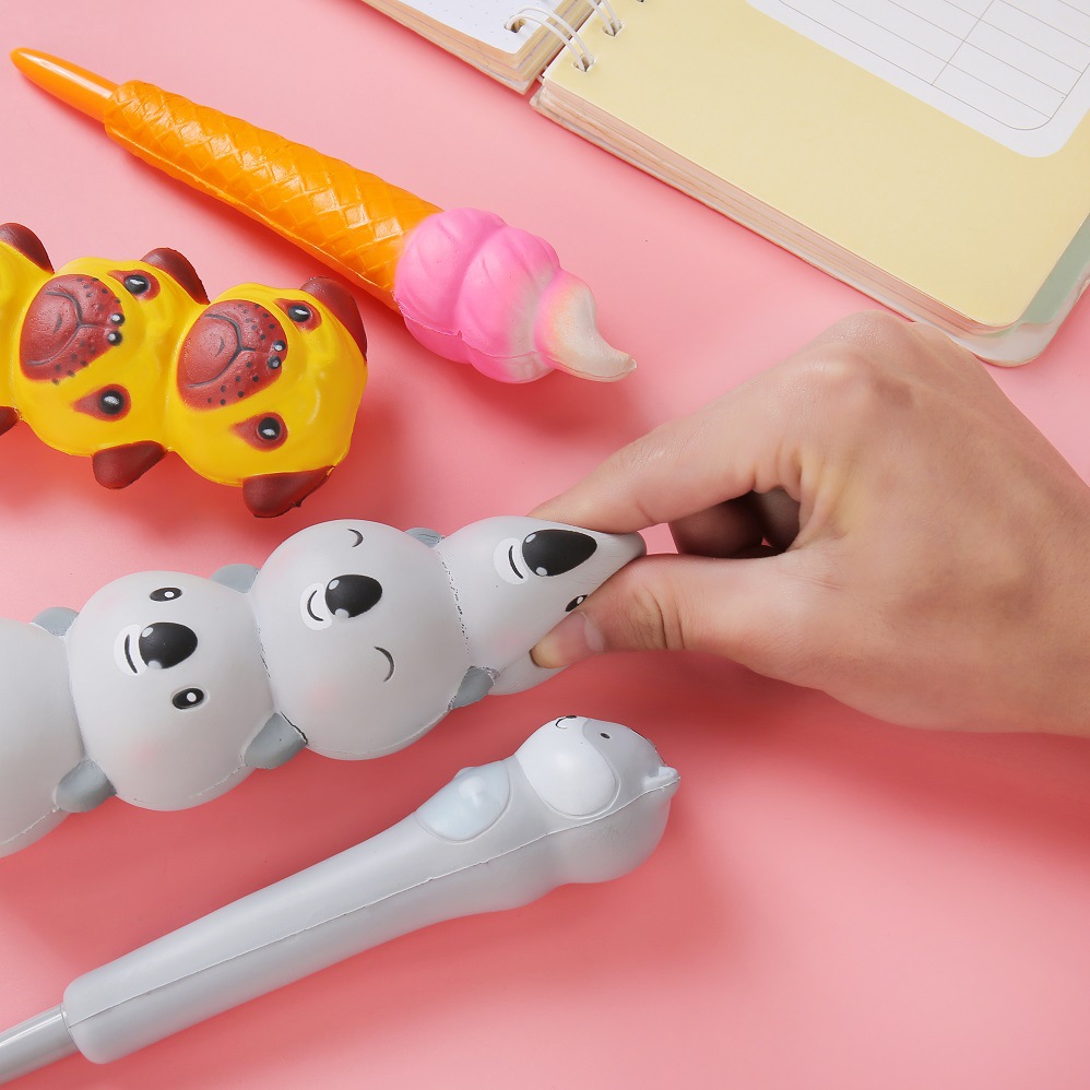 发泄笔减压笔软绵绵学生用捏捏笔可爱超萌中性笔创意解压笔