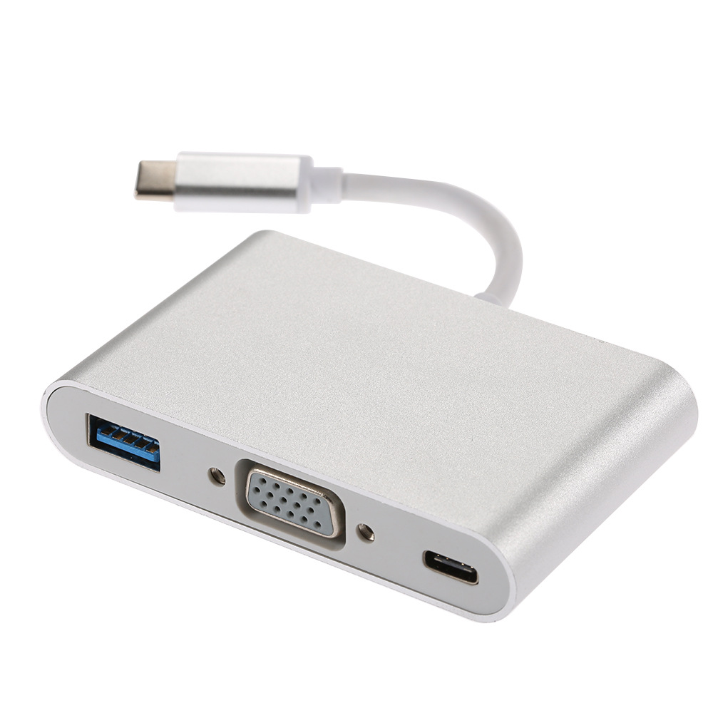 type c to vga三合一转换器 usb3.1 转vga带pd供电 工厂现货批发