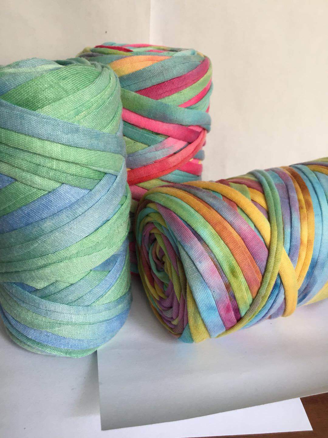 diy手工布条线七彩渐变扎染布条线现货供应新布开切