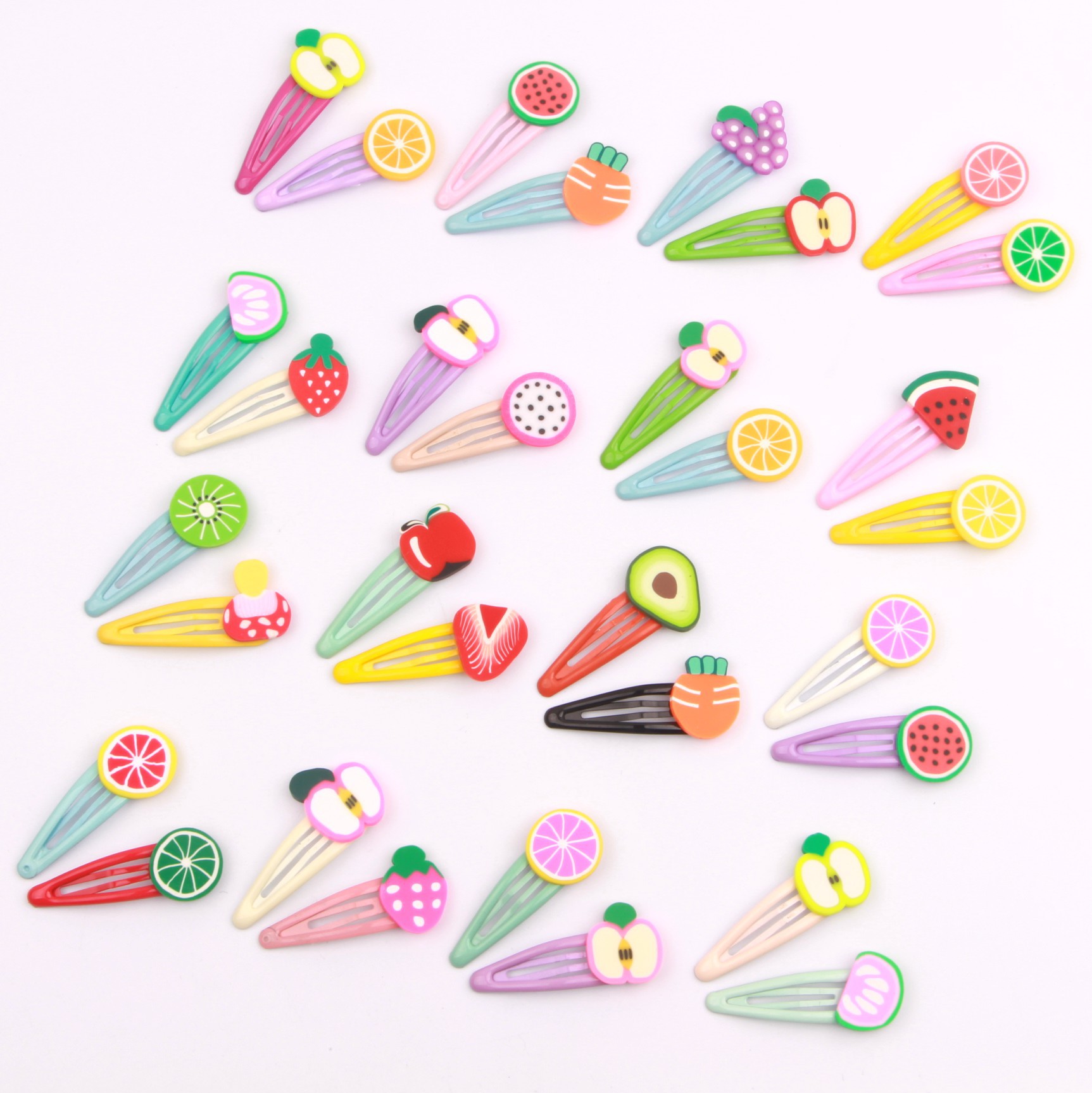 韩版新款水果发夹卡通可爱儿童发夹刘海夹彩色滴油bb夹边夹发饰品