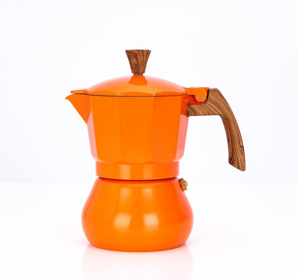 厂家八角铝制咖啡壶意式摩卡壶铝壶覆底电磁炉加热coffemaker