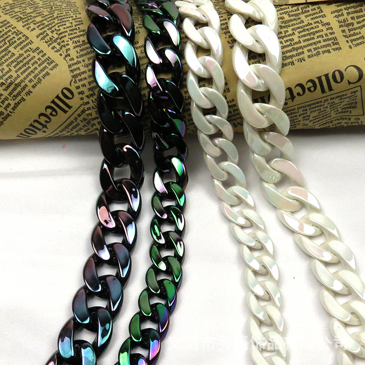 Hot-Selling Colorful Resin Jewelry Bag Chain Earrings Acrylic Women's Bag Bag Chain DIY Bag Chain Accessories 18*23M