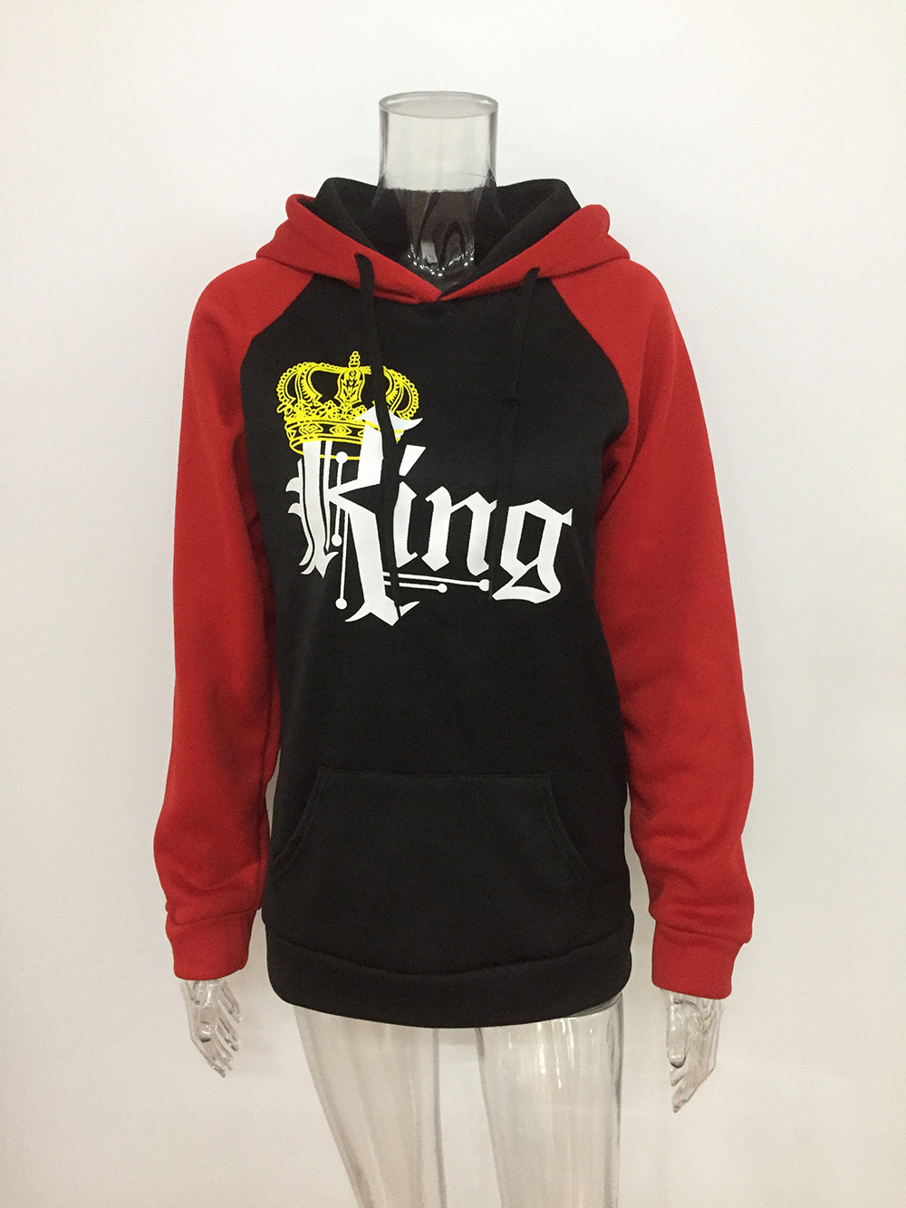 0881款外贸新款wish ebay爆款情侣装 queen king印花连帽卫衣