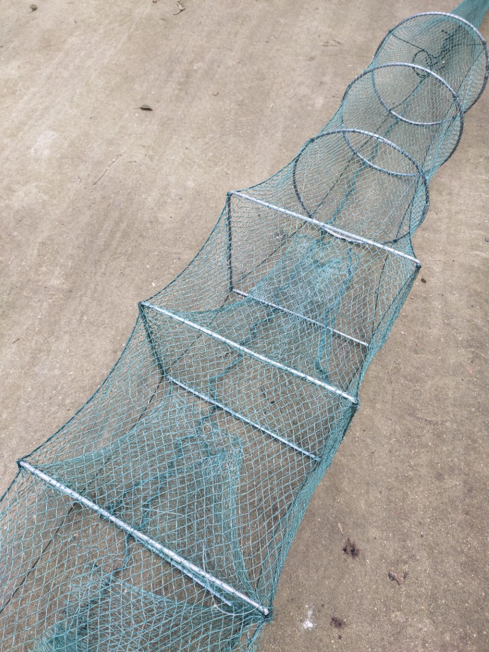 河虾笼有结新型有结3.7米19节12门青蟹龙虾泥鳅鳝鱼自动折叠笼