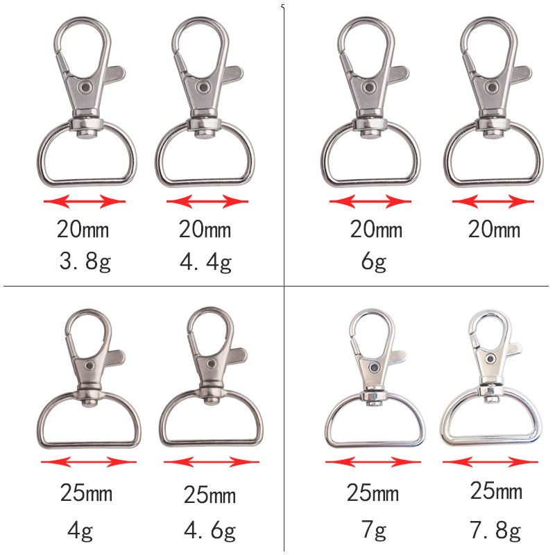 Factory in Stock Wholesale Zinc Alloy Buckles Metal Keychains Accessories Nickel-Plated DIY Luggage Ornament Accessories