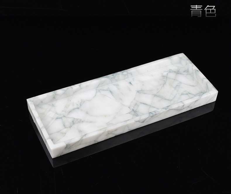 创意大理石纹树脂托盘高档酒店收纳托盘 欧式卫浴洗漱物品收纳盘