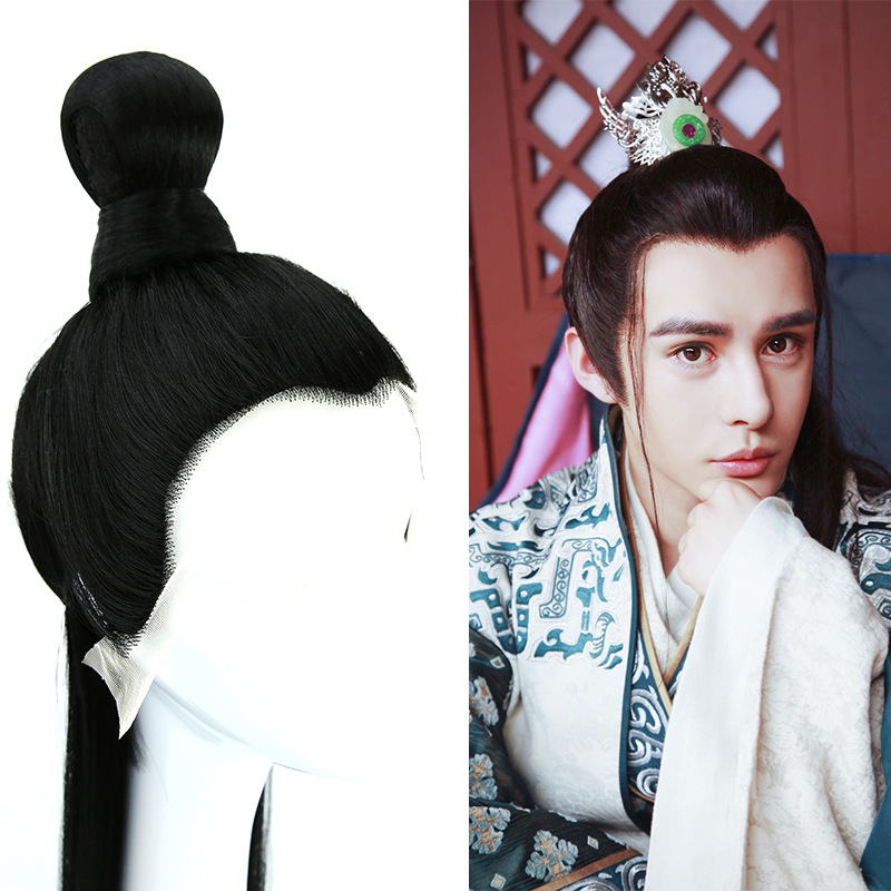 古装汉服假发男整顶古装造型男子全头套长直发电视剧古代假发男
