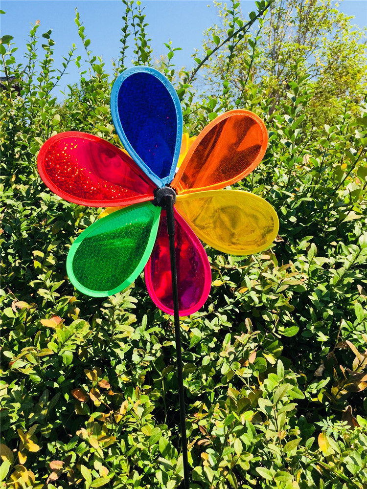 大风车批发厂家 户外活动亮片七彩向日葵 儿童卡通地摊玩具