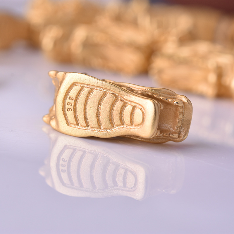 老挝砂金镀镀黄金3d金色首饰 金店同款霸气龙头路路通转运珠手链