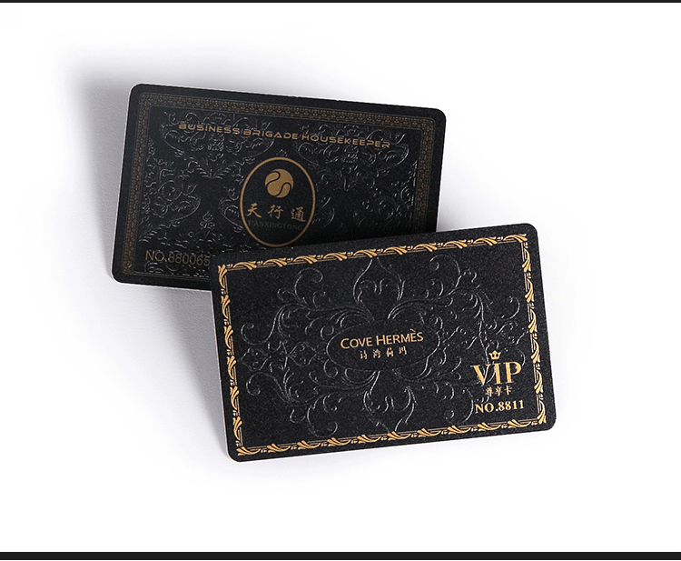 厂家直销pvc金银拉丝立体浮雕卡uv油墨高档会员卡vip黑金卡定制