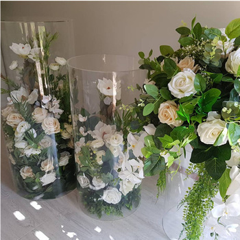 亚克力现代中欧式婚庆路引婚礼场地布置道路道具圆形走道两侧花柱