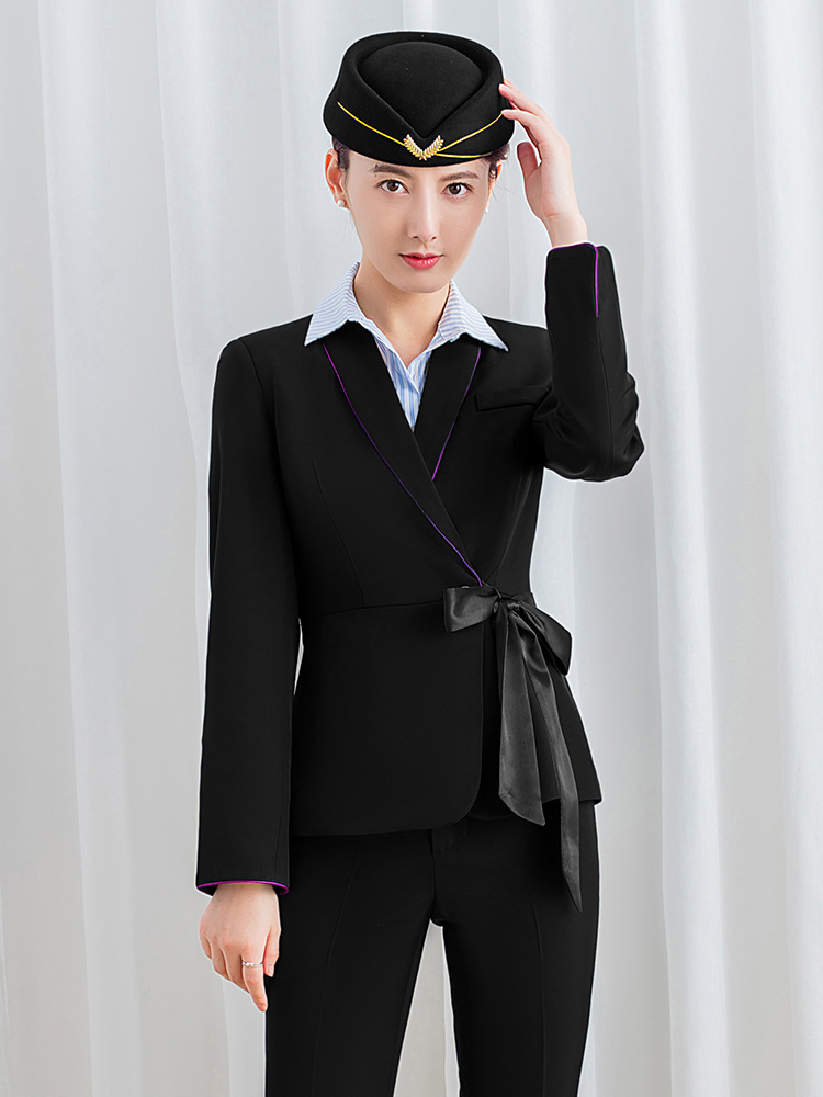航空制服国航空姐服长袖西装职业套装女秋冬季美容院酒店工服