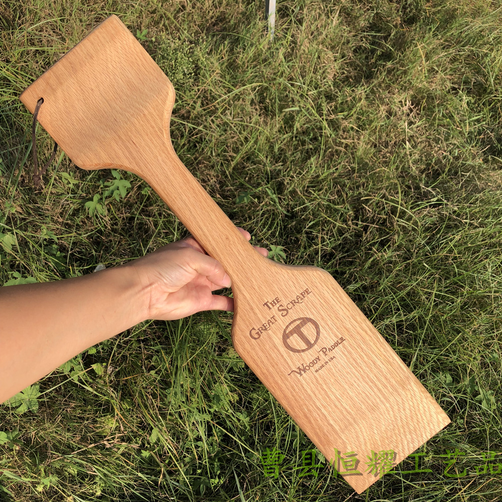 烧烤清洁木铲bbq烧烤架木铲橡木大号木质刮刀木铲子