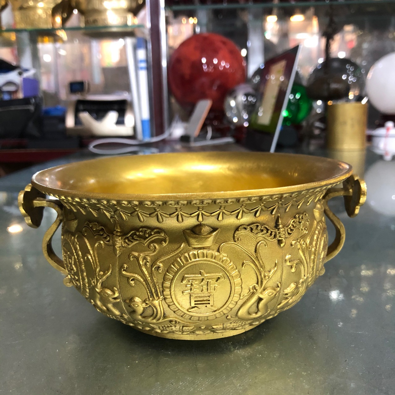 步步莲花 纯铜如意聚宝盆摆件 厂家直销