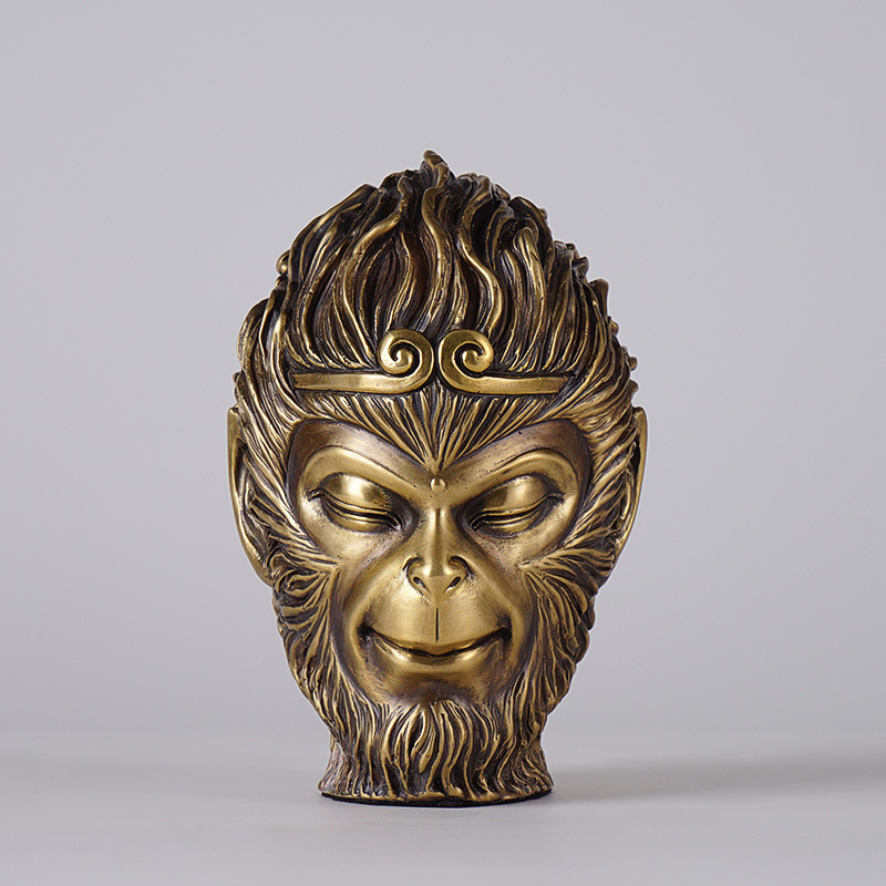 新中式孙悟空铜摆件一念之间双面造型家居创意摆件办公室工艺品