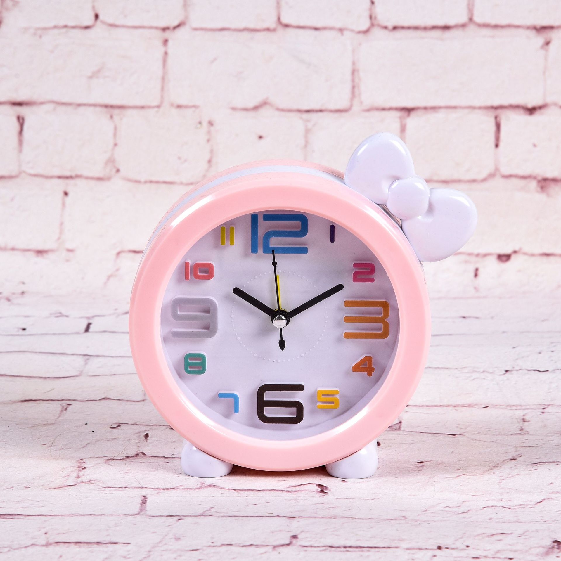 新款小清新自行车立方体彩色字儿童小闹钟 商城活动馈赠礼品闹钟