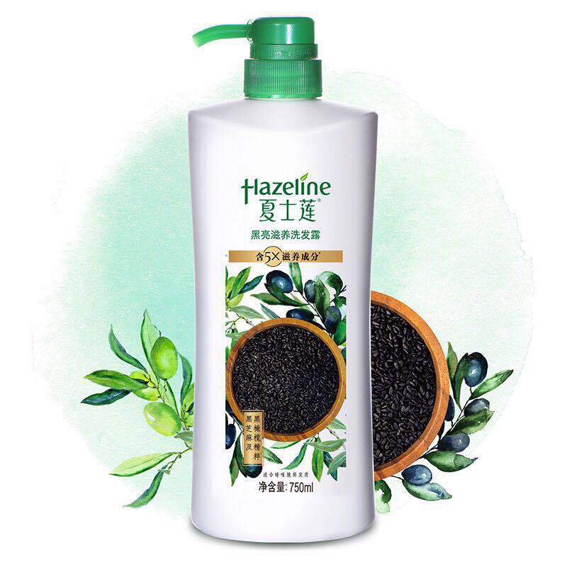 夏士莲 (hazeline) 黑亮滋养洗发水 750g 适用所有发质 适合成人