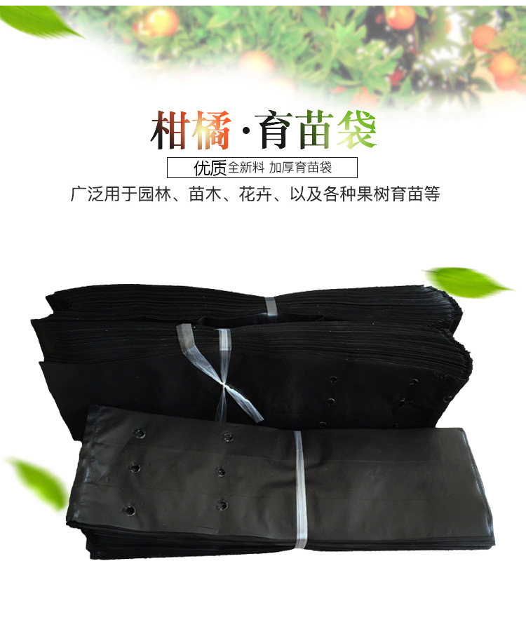 恒远塑业 厂家直供 黑色 全新料 柑橘营养袋 塑料 育苗袋育苗容器