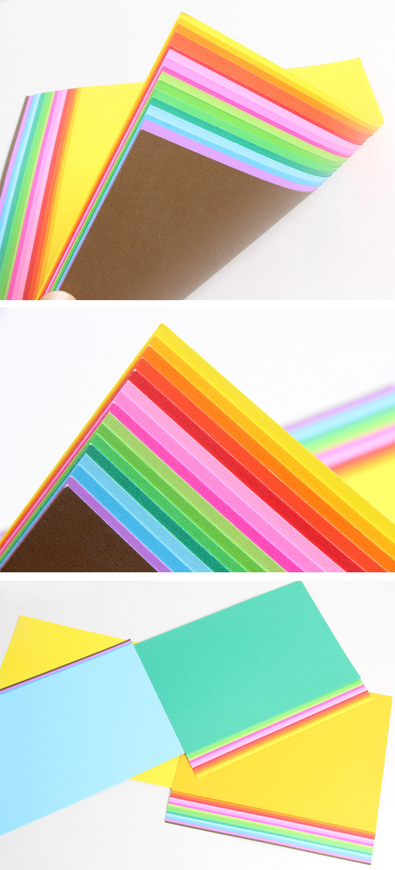 8k/a4/16k靓彩双面硬卡纸高端16色16张儿童手工幼儿光滑本装 袋装