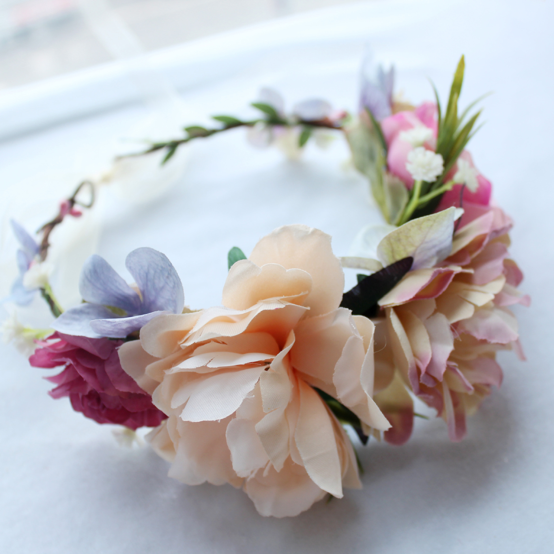 欧美新款热卖花环波西米亚沙滩玫瑰花朵发箍新娘花环发带批发