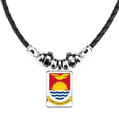 基里巴斯大洋洲国徽手工皮绳项链吊坠饰品