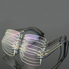超轻无框眼镜架 记忆钛合金 可折叠 近视眼镜框 男女款简洁商