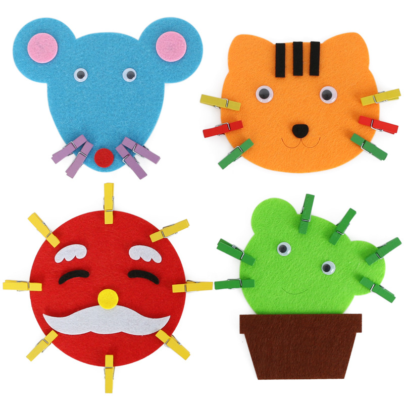 区角区域活动材料玩教具成品幼儿园小班夹子训练手工益智动物玩具