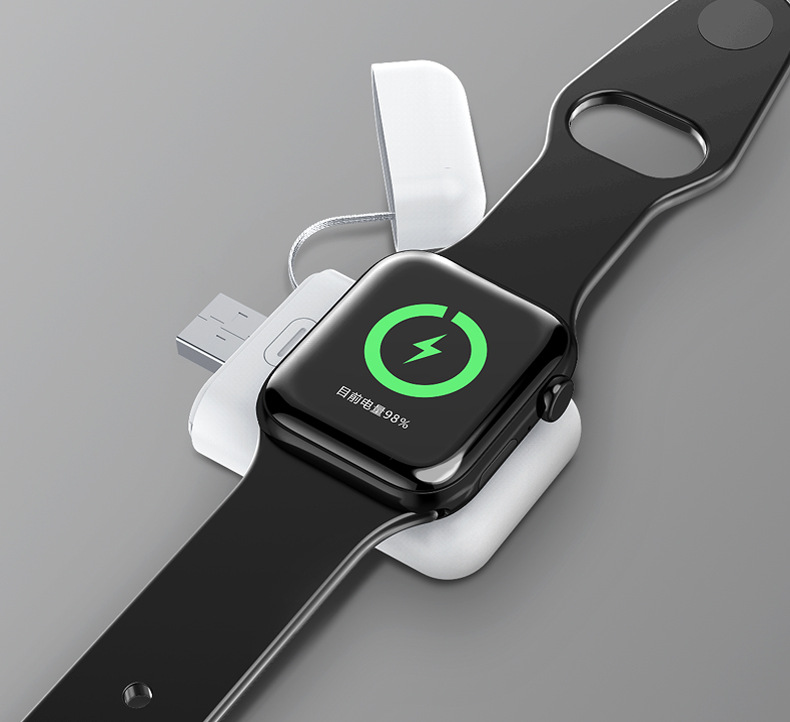 跨境专供适用苹果iwatch便携无线充电宝苹果手表磁力吸无线充电器