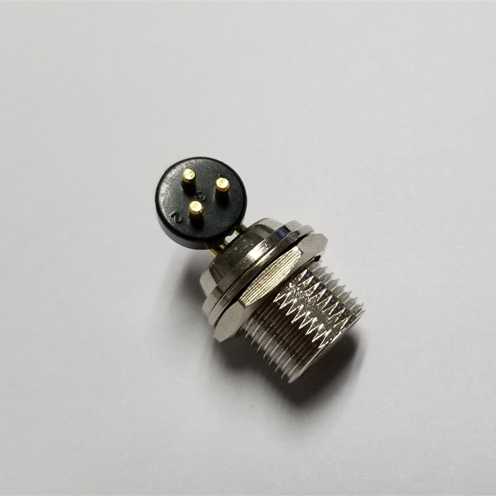 航空插座gx12-3芯 3p弯脚90度插板式接头 供应gx12航空插头公座