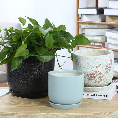 桌面陶瓷特大号绿萝办公室内花盆加大欧式陶瓷大桌面包邮