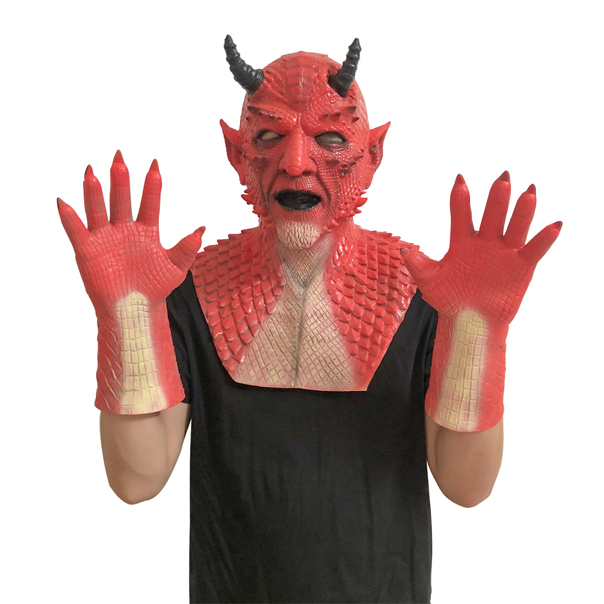 恶魔面具谎言之王贝利尔暗黑破坏神面具手套独立站爆款黄色小鬼
