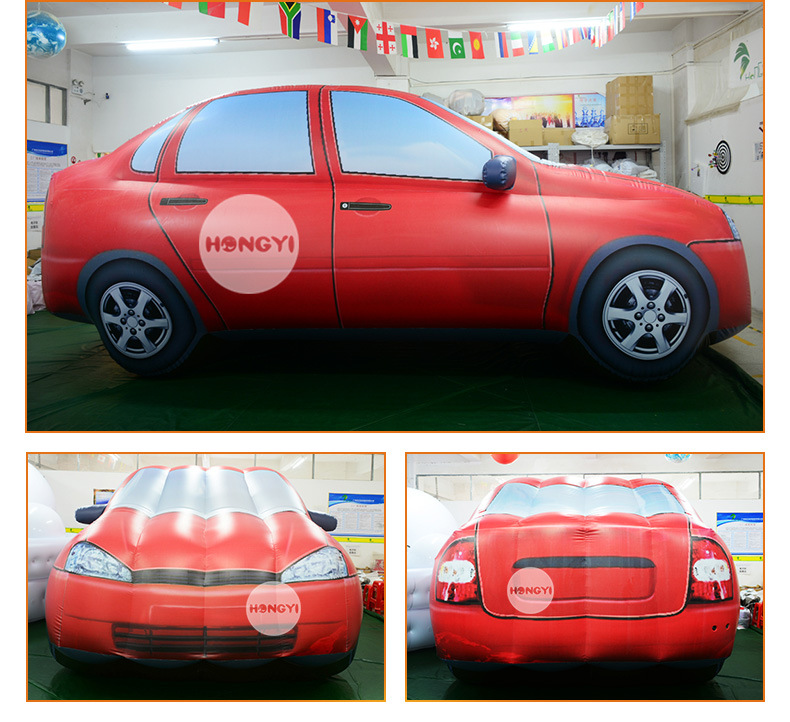 高质量pvc充气汽车真车比例充气车 两厢轿车气模汽车碰撞测试模型